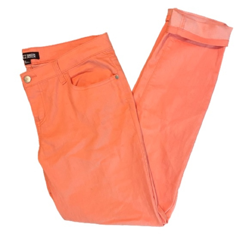 Peach coloured skinny jeans